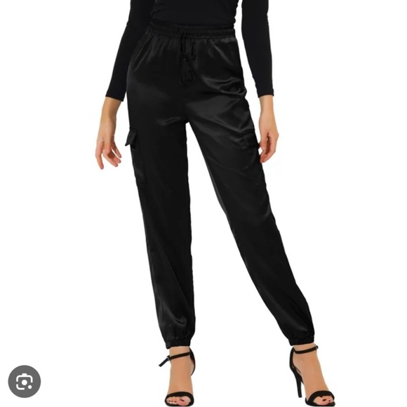 3 for $15 ASOS satin look cargo joggers - Picture 1 of 3
